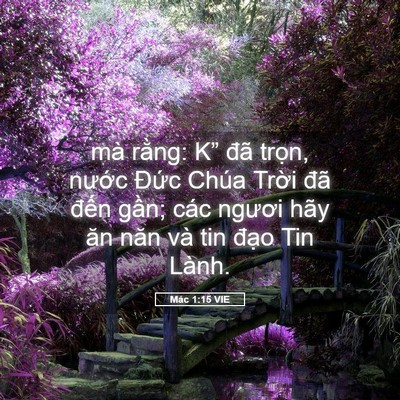 Picture 05 - Mác 1:15 VIE - mà rằng: K” đã trọn, nước Đức - Bible Verse Picture