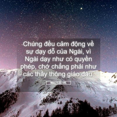 Picture 05 - Mác 1:22 VIE - Chúng đều cảm động về sự dạy dỗ - Bible Verse Picture
