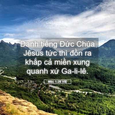 Picture 05 - Mác 1:28 VIE - Danh tiếng Đức Chúa Jêsus tức thì - Bible Verse Picture