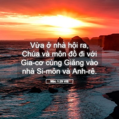 Picture 05 - Mác 1:29 VIE - Vừa ở nhà hội ra, Chúa và môn đồ đi - Bible Verse Picture