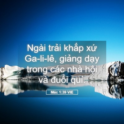 Picture 05 - Mác 1:39 VIE - Ngài trải khắp xứ Ga-li-lê, giảng dạy - Bible Verse Picture