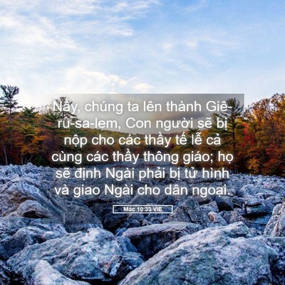 Picture 05 - Mác 10:33 VIE - Nầy, chúng ta lên thành Giê-ru-sa-lem, Con - Bible Verse Picture