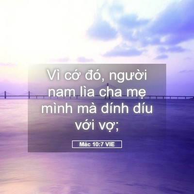 Picture 05 - Mác 10:7 VIE - Vì cớ đó, người nam lìa cha mẹ mình - Bible Verse Picture