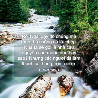 Picture 05 - Mác 11:17 VIE - Rồi Ngài dạy dỗ chúng mà rằng: há - Bible Verse Picture