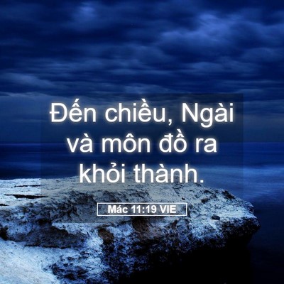 Picture 05 - Mác 11:19 VIE - Đến chiều, Ngài và môn đồ ra khỏi - Bible Verse Picture