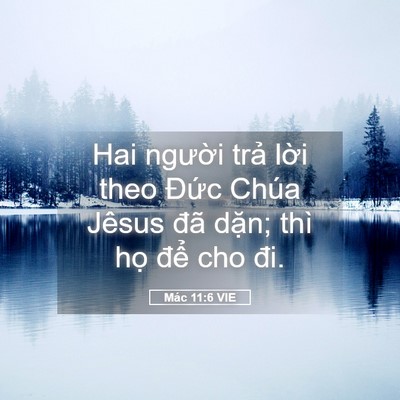 Picture 05 - Mác 11:6 VIE - Hai người trả lời theo Đức Chúa Jêsus - Bible Verse Picture