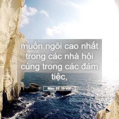 Picture 05 - Mác 12:39 VIE - muốn ngôi cao nhất trong các nhà hội - Bible Verse Picture