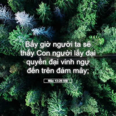 Picture 05 - Mác 13:26 VIE - Bấy giờ người ta sẽ thấy Con người - Bible Verse Picture