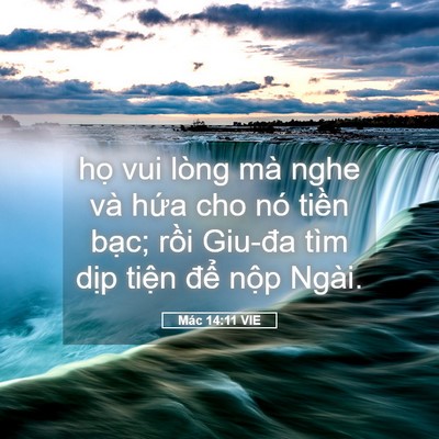 Picture 05 - Mác 14:11 VIE - họ vui lòng mà nghe và hứa cho nó tiền - Bible Verse Picture