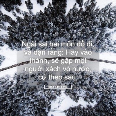 Picture 05 - Mác 14:13 VIE - Ngài sai hai môn đồ đi, và dặn rằng: - Bible Verse Picture