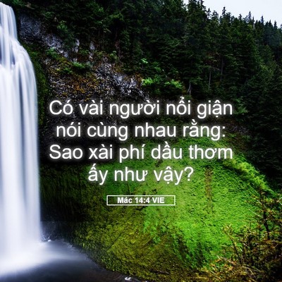 Picture 05 - Mác 14:4 VIE - Có vài người nổi giận nói cùng nhau - Bible Verse Picture