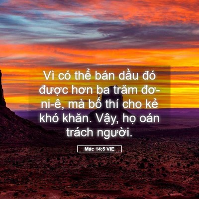 Picture 05 - Mác 14:5 VIE - Vì có thể bán dầu đó được hơn ba - Bible Verse Picture