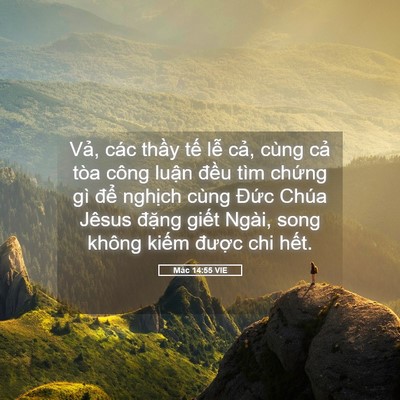 Picture 05 - Mác 14:55 VIE - Vả, các thầy tế lễ cả, cùng cả tòa - Bible Verse Picture