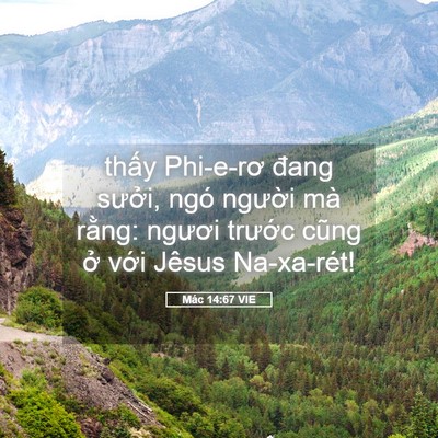 Picture 05 - Mác 14:67 VIE - thấy Phi-e-rơ đang sưởi, ngó người mà - Bible Verse Picture