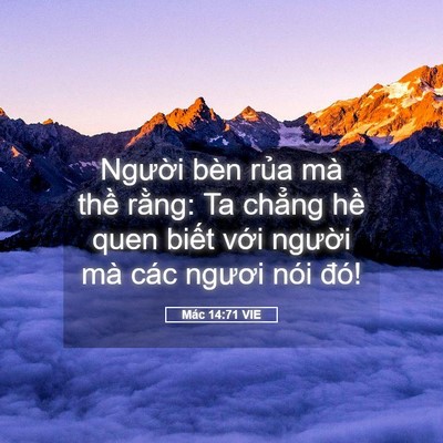 Picture 05 - Mác 14:71 VIE - Người bèn rủa mà thề rằng: Ta chẳng - Bible Verse Picture