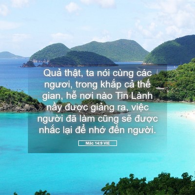 Picture 05 - Mác 14:9 VIE - Quả thật, ta nói cùng các ngươi, trong - Bible Verse Picture