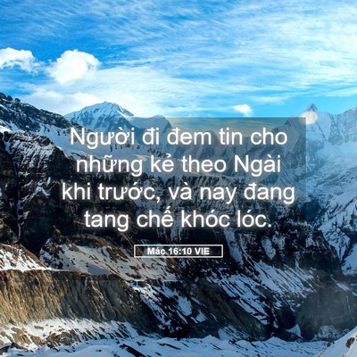 Picture 05 - Mác 16:10 VIE - Người đi đem tin cho những kẻ theo Ngài - Bible Verse Picture
