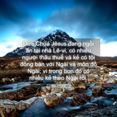 Picture 05 - Mác 2:15 VIE - Đức Chúa Jêsus đang ngồi ăn tại nhà - Bible Verse Picture