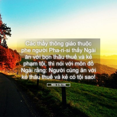 Picture 05 - Mác 2:16 VIE - Các thầy thông giáo thuộc phe người - Bible Verse Picture