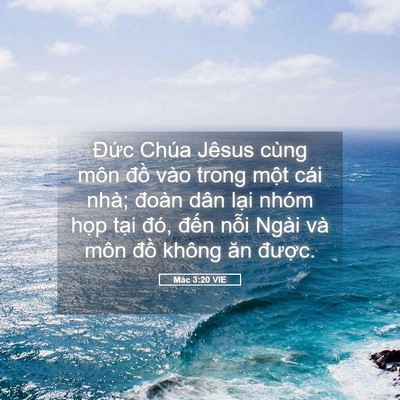 Picture 05 - Mác 3:20 VIE - Đức Chúa Jêsus cùng môn đồ vào trong - Bible Verse Picture