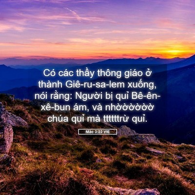 Picture 05 - Mác 3:22 VIE - Có các thầy thông giáo ở thành - Bible Verse Picture
