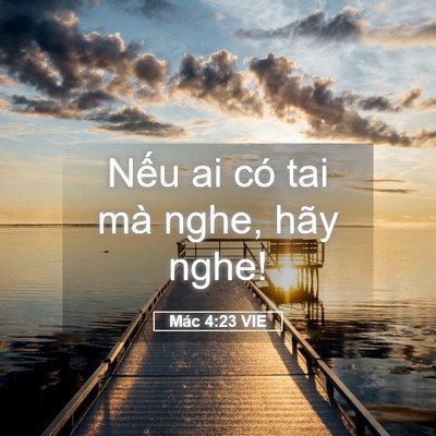 Picture 05 - Mác 4:23 VIE - Nếu ai có tai mà nghe, hãy - Bible Verse Picture