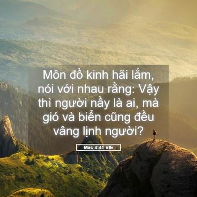 Picture 05 - Mác 4:41 VIE - Môn đồ kinh hãi lắm, nói với nhau - Bible Verse Picture