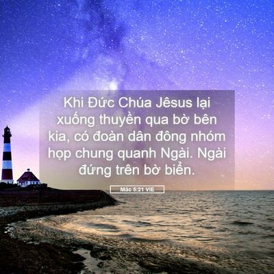 Picture 05 - Mác 5:21 VIE - Khi Đức Chúa Jêsus lại xuống thuyền - Bible Verse Picture