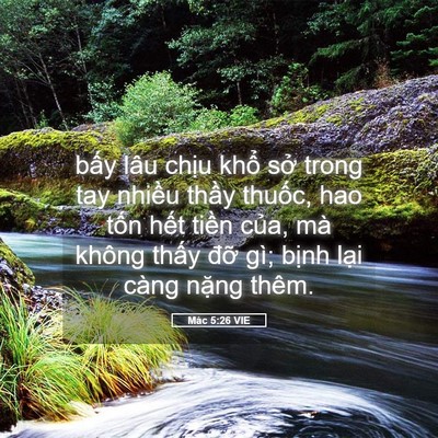 Picture 05 - Mác 5:26 VIE - bấy lâu chịu khổ sở trong tay nhiều - Bible Verse Picture