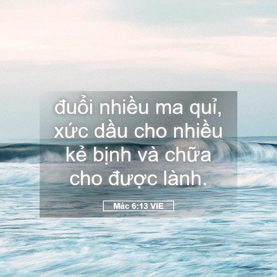 Picture 05 - Mác 6:13 VIE - đuổi nhiều ma quỉ, xức dầu cho nhiều - Bible Verse Picture