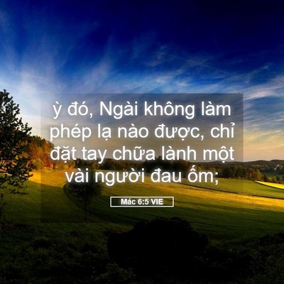 Picture 05 - Mác 6:5 VIE - ỳ đó, Ngài không làm phép lạ nào - Bible Verse Picture