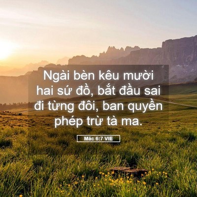 Picture 05 - Mác 6:7 VIE - Ngài bèn kêu mười hai sứ đồ, bắt - Bible Verse Picture