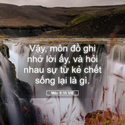 Picture 05 - Mác 9:10 VIE - Vậy, môn đồ ghi nhớ lời ấy, và hỏi - Bible Verse Picture