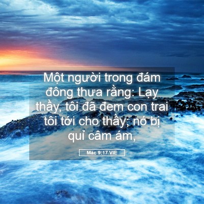 Picture 05 - Mác 9:17 VIE - Một người trong đám đông thưa rằng: - Bible Verse Picture