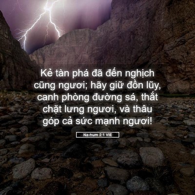 Picture 05 - Na-hum 2:1 VIE - Kẻ tàn phá đã đến nghịch cũng - Bible Verse Picture