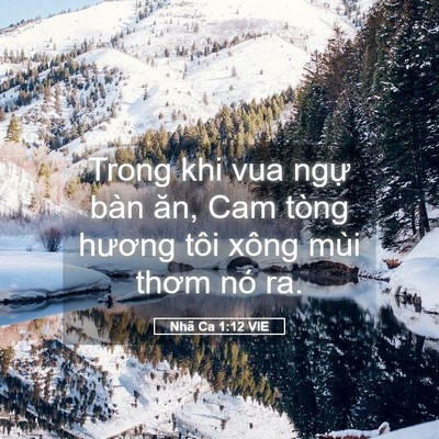 Picture 05 - Nhã Ca 1:12 VIE - Trong khi vua ngự bàn ăn, Cam tòng hương - Bible Verse Picture