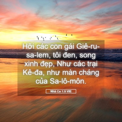Picture 05 - Nhã Ca 1:5 VIE - Hỡi các con gái Giê-ru-sa-lem, tôi đen, - Bible Verse Picture