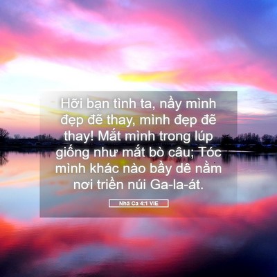 Picture 05 - Nhã Ca 4:1 VIE - Hỡi bạn tình ta, nầy mình đẹp đẽ - Bible Verse Picture