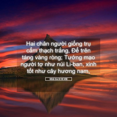 Picture 05 - Nhã Ca 5:15 VIE - Hai chân người giống trụ cẩm thạch - Bible Verse Picture