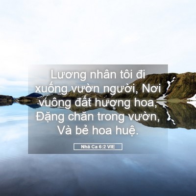 Picture 05 - Nhã Ca 6:2 VIE - Lương nhân tôi đi xuống vườn người, - Bible Verse Picture