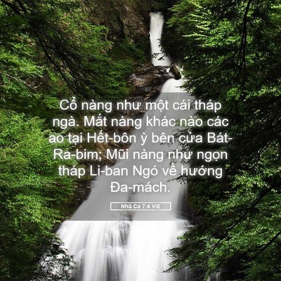 Picture 05 - Nhã Ca 7:4 VIE - Cổ nàng như một cái tháp ngà. Mắt - Bible Verse Picture