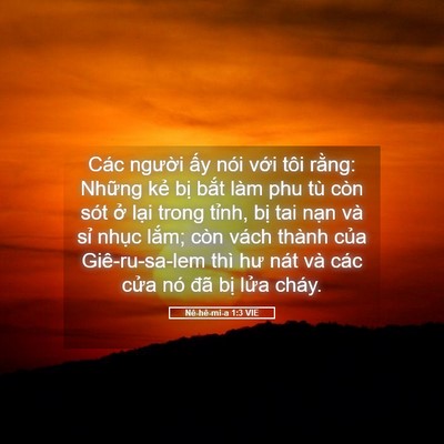 Picture 05 - Nê-hê-mi-a 1:3 VIE - Các người ấy nói với tôi rằng: - Bible Verse Picture