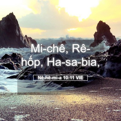 Picture 05 - Nê-hê-mi-a 10:11 VIE - Mi-chê, Rê-hốp, - Bible Verse Picture