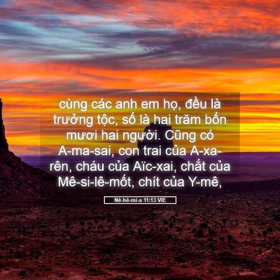 Picture 05 - Nê-hê-mi-a 11:13 VIE - cùng các anh em họ, đều là trưởng - Bible Verse Picture