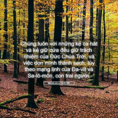Picture 05 - Nê-hê-mi-a 12:45 VIE - Chúng luôn với những kẻ ca hát và kẻ - Bible Verse Picture