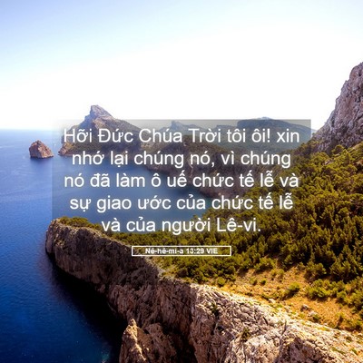 Picture 05 - Nê-hê-mi-a 13:29 VIE - Hỡi Đức Chúa Trời tôi ôi! xin nhớ - Bible Verse Picture