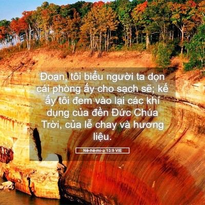 Picture 05 - Nê-hê-mi-a 13:9 VIE - Đoạn, tôi biểu người ta dọn cái - Bible Verse Picture