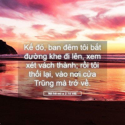 Picture 05 - Nê-hê-mi-a 2:15 VIE - Kế đó, ban đêm tôi bắt đường khe đi - Bible Verse Picture