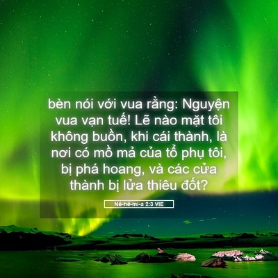 Picture 05 - Nê-hê-mi-a 2:3 VIE - bèn nói với vua rằng: Nguyện vua vạn - Bible Verse Picture