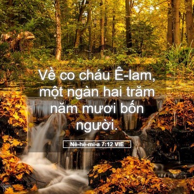 Picture 05 - Nê-hê-mi-a 7:12 VIE - Về co cháu Ê-lam, một ngàn hai trăm năm - Bible Verse Picture